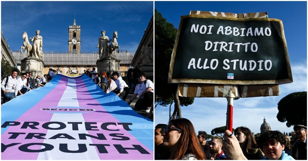 giovani-trans-in-corteo-a-roma:-“abbiamo-diritto-a-studiare-con-la-nostra-identita”.-in-migliaia-sfilano-nel-centro-della-capitale-–-il-fatto-quotidiano